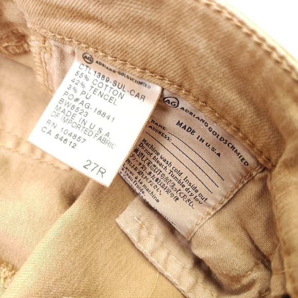 New AG Adriano GoldSchmied Tan The Legging Ankle Sz 27R - Picture 3 of 15